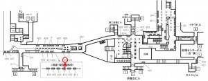 Osaka／Metro（大阪メトロ）　本町駅／中央線№2‐425№425、位置図