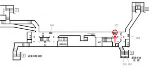 Osaka／Metro（大阪メトロ）　谷町六丁目／谷町線№1‐202№202、位置図