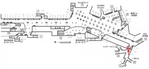 Osaka／Metro（大阪メトロ）　なんば駅／御堂筋線№2-155№155、位置図