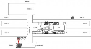 JR　住吉駅／／№030駅看板・駅広告、位置図