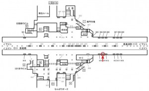 Osaka／Metro（大阪メトロ）　日本橋駅／堺筋線№1‐614№614、位置図