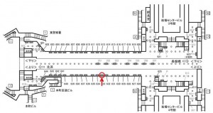 Osaka／Metro（大阪メトロ）　堺筋本町駅／堺筋線№1‐633№633、位置図