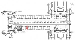 Osaka／Metro（大阪メトロ）　堺筋本町駅／堺筋線№1‐638№638、位置図