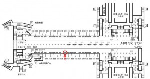 Osaka／Metro（大阪メトロ）　堺筋本町駅／堺筋線№1‐635№635、位置図