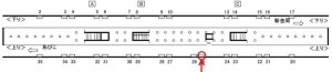 Osaka／Metro（大阪メトロ）　北花田駅／御堂筋線№1-025№025、位置図