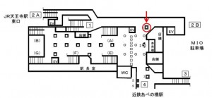 Osaka／Metro（大阪メトロ）　天王寺駅／御堂筋線№2-001№001、位置図