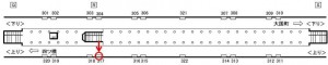 Osaka／Metro（大阪メトロ）　なんば駅／四つ橋線№1-317№317、位置図