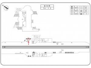阪急　蛍池駅／／№003駅看板・駅広告、位置図