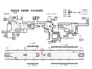 Osaka／Metro（大阪メトロ）　淀屋橋駅／御堂筋線№1-107№107駅看板・駅広告、位置図