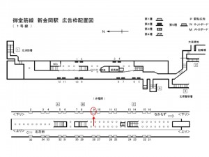 Osaka／Metro（大阪メトロ）　新金岡駅／御堂筋線№1-009№009駅看板・駅広告、位置図