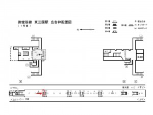 Osaka／Metro（大阪メトロ）　東三国駅／御堂筋線№3-016№016駅看板・駅広告、位置図
