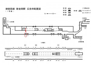 Osaka／Metro（大阪メトロ）　新金岡駅／御堂筋線№2-012№012駅看板・駅広告、位置図