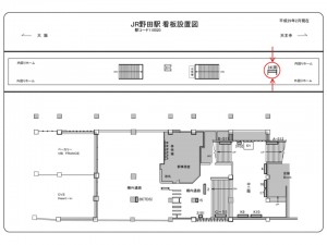 JR　野田駅／大阪環状線野田駅／№024駅看板・駅広告、位置図