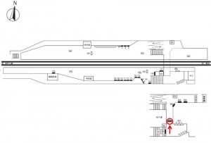 阪急 御影駅//№504駅看板・駅広告、位置図