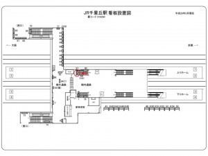 JR　千里丘駅／京都線千里丘駅／№097駅看板・駅広告、位置図
