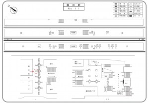 阪急　園田駅／／№627駅看板・駅広告、位置図