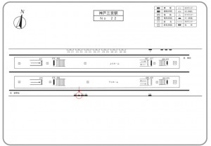 阪急　神戸三宮駅／／№1駅看板・駅広告、位置図