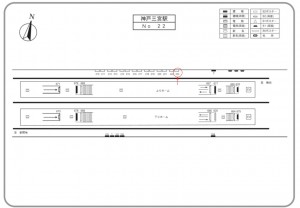 阪急 神戸三宮駅//№223駅看板・駅広告、位置図