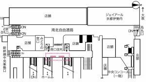 JR 京都駅/京都駅橋上マルチビジョン8№8デジタルサイネージ、位置図
