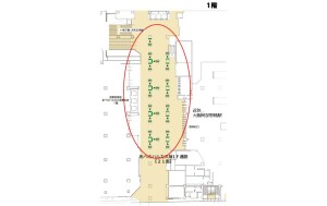 近鉄／大阪阿部野橋駅／あべのハルカス1Fアーバンビジョン№Fデジタルサイネージ、位置図
