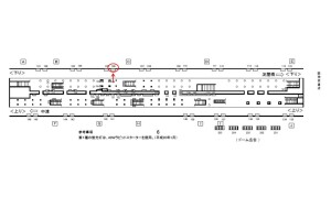 Osaka／Metro（大阪メトロ）　梅田駅／御堂筋線№1-106№106駅看板・駅広告、位置図