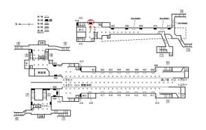 Osaka／Metro（大阪メトロ）　谷町四丁目駅／中央線谷町四丁目駅№2-405№405駅看板・駅広告、位置図