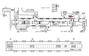 Osaka／Metro（大阪メトロ）　西梅田／四つ橋線№2-313№313、位置図