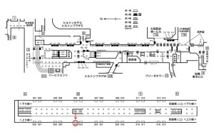 Osaka／Metro（大阪メトロ）　西梅田／四つ橋線№1-324№324、位置図