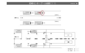 阪神　尼崎センタープール前駅／№1-15-01№01、位置図