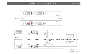 阪神　尼崎センタープール前駅／№2-15-02№02、位置図