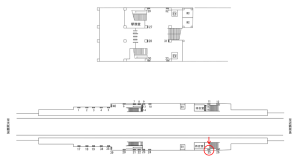 近鉄／若江岩田駅／／№25駅看板・駅広告、位置図