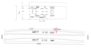 近鉄／東花園駅／／№6駅看板・駅広告、位置図