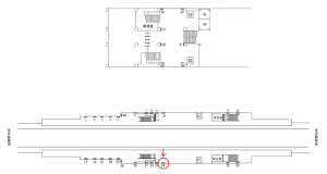 近鉄/若江岩田駅//№24駅看板・駅広告、位置図
