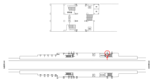 近鉄／若江岩田駅／／№11駅看板・駅広告、位置図