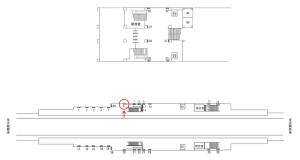 近鉄／若江岩田駅／／№6駅看板・駅広告、位置図