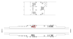 近鉄／若江岩田駅／／№14駅看板・駅広告、位置図