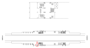 近鉄／若江岩田駅／／№20駅看板・駅広告、位置図