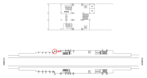近鉄／若江岩田駅／／№40駅看板・駅広告、位置図