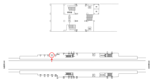 近鉄／若江岩田駅／／№4駅看板・駅広告、位置図