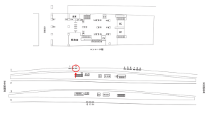 近鉄／東花園駅／／№3駅看板・駅広告、位置図