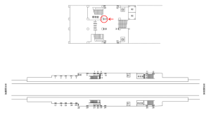 近鉄／若江岩田駅／／№27駅看板・駅広告、位置図