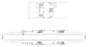 近鉄／若江岩田駅／／№1駅看板・駅広告、位置図