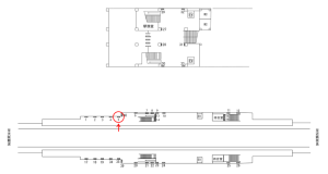 近鉄／若江岩田駅／／№5駅看板・駅広告、位置図