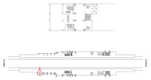 近鉄／若江岩田駅／／№17駅看板・駅広告、位置図
