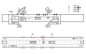 Osaka/Metro(大阪メトロ) 今福鶴見駅/長堀鶴見緑地線№1-006№006、位置図