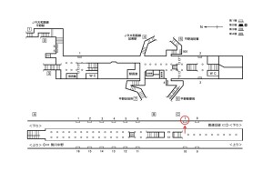 Osaka／Metro（大阪メトロ）　平野駅／谷町線№1-007№007、位置図