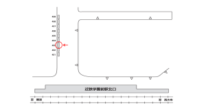 近鉄／学園前駅／／№453駅看板・駅広告、位置図