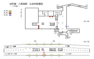 Osaka／Metro（大阪メトロ）　八尾南駅／谷町線№1-008№008、位置図