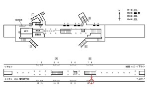 Osaka/Metro(大阪メトロ) 今福鶴見駅/長堀鶴見緑地線№1-009№009、位置図
