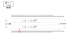 南海/堺駅//№1306駅看板・駅広告、位置図
